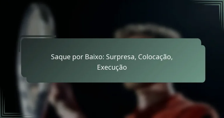 Saque por Baixo: Surpresa, Colocação, Execução